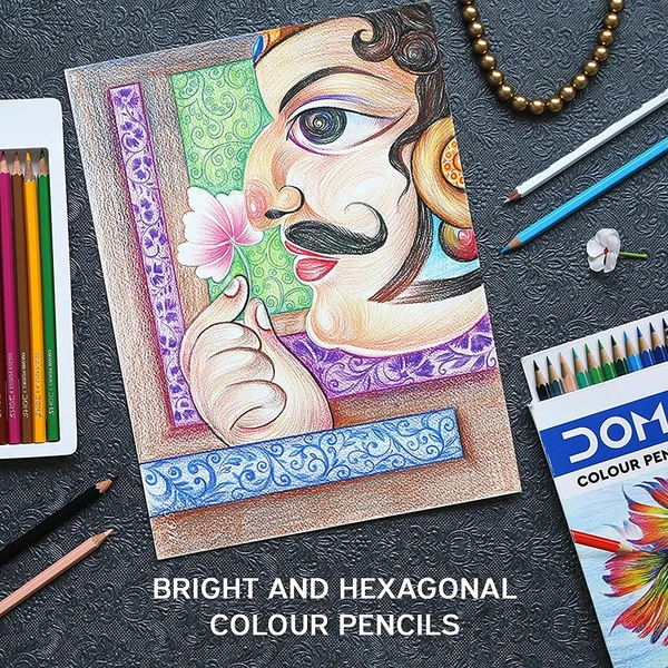 Doms Colour Pencils 12 Shades Full Size