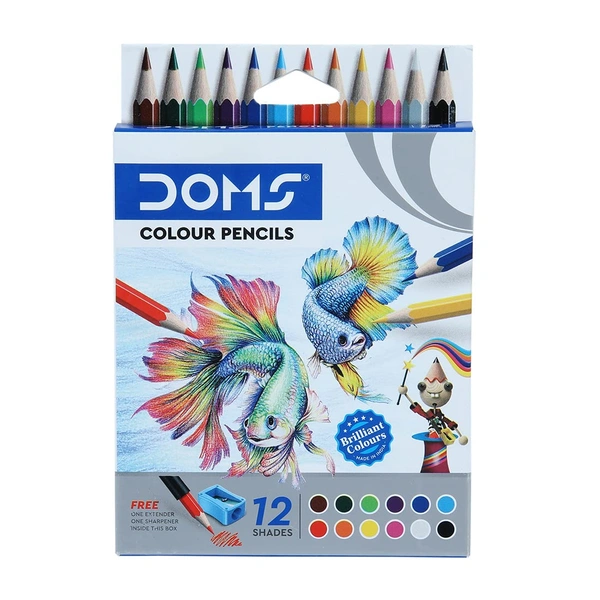 Doms Colour Pencils 12 Shades Half Size