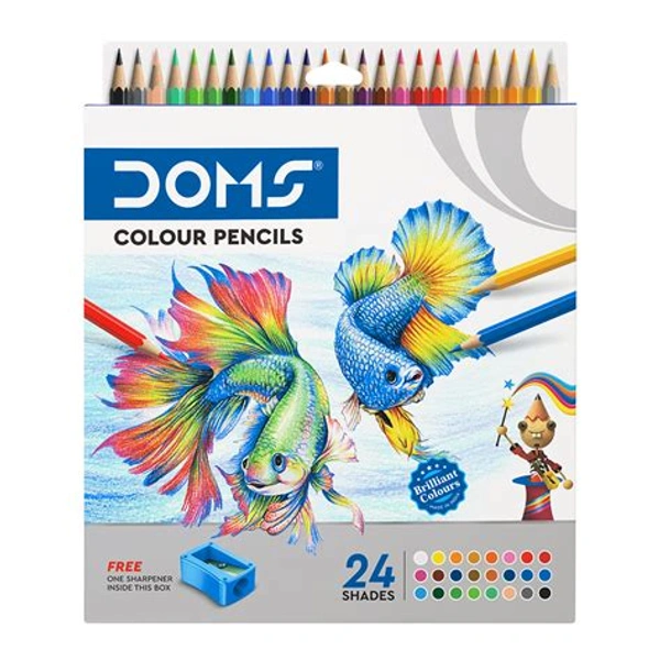 Doms Colour Pencils 24 Shades Full Size -
