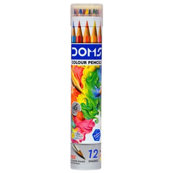 Doms Colour Pencils Round Tin Pack 12 Shades -