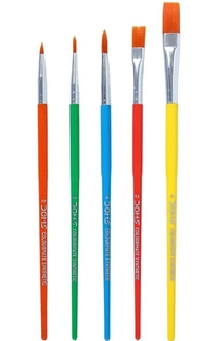 Doms ColourMate Synthetic Hair Brush Flat & Round 5 Pieces Set