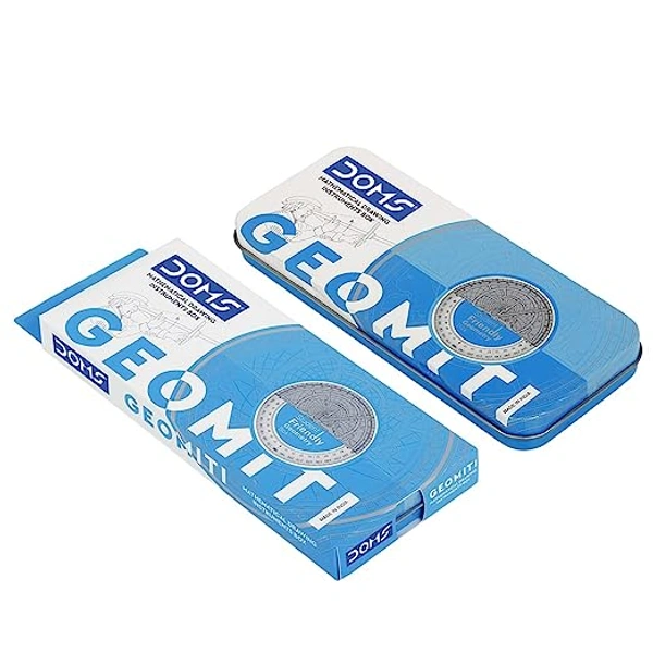 Doms Geomiti Mathematical Drawing Instruments Box & Geometry Box Blue Colour Pack of 1