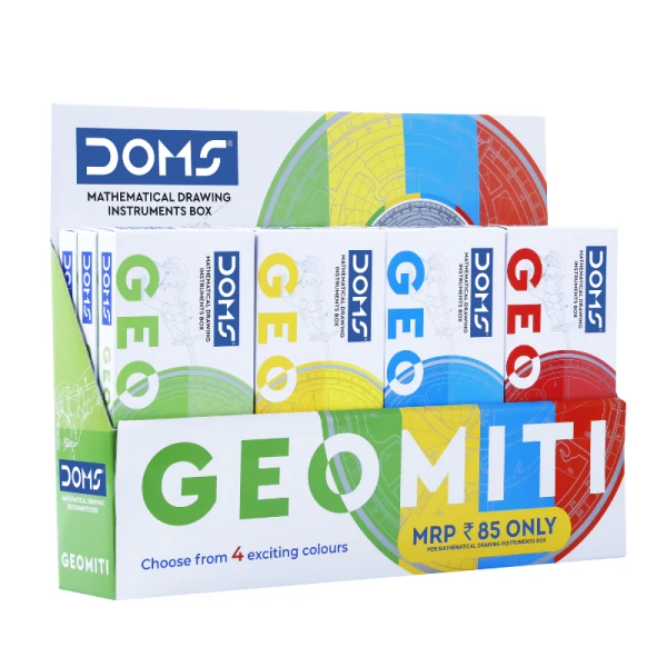 Doms Geomiti Mathematical Drawing Instruments Box & Geometry Box Red Colour Pack of 1