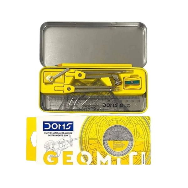 Doms Mathematical Drawing Instruments Box & Geometry Box Yellow Colour Pack of 1
