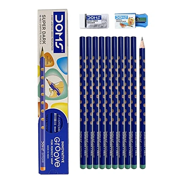 Doms Groove Super Dark HB/2 Graphite Pencils Pack of 10 Pieces