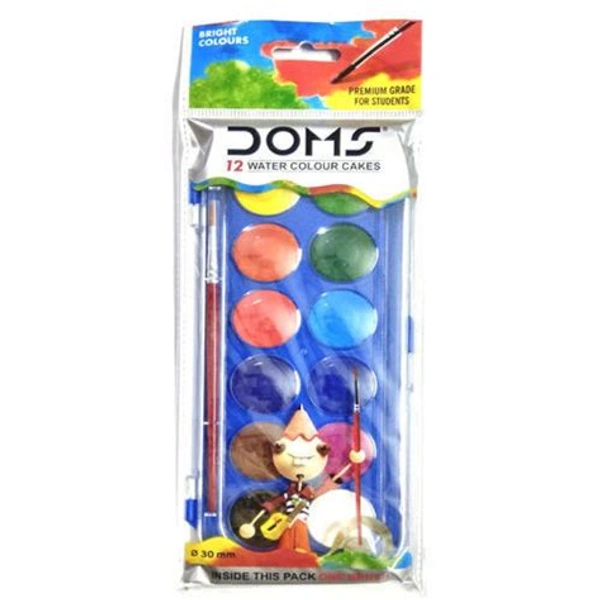 Doms Water Colour Cakes 12 Shades 30mm -