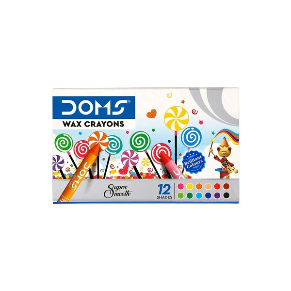 Doms Wax Crayons 12 Shades Box Pack - 10 Box
