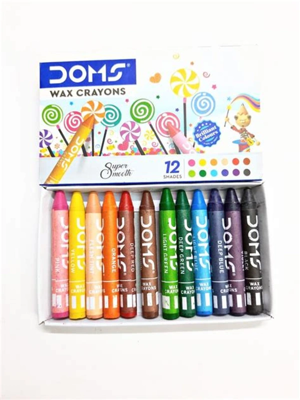 Doms Wax Crayons 12 Shades Box Pack - 10 Box