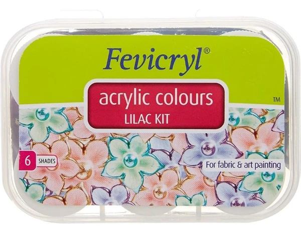 Fevicryl Acrylic Colour Lilac Kit  6 Shades  60ml - 