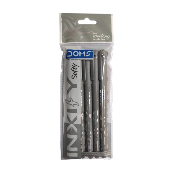 Doms Inxify Softy Ball Pen  - 5 Pieces, Black