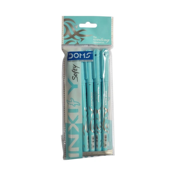 Doms Inxify Softy Ball Pen  - 5 Pieces, Blue