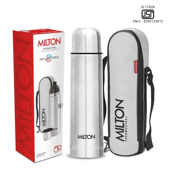 Milton Thermosteel 24 Hours Hot & Cold Water Bottle with Bag 1 Piece 500 ml