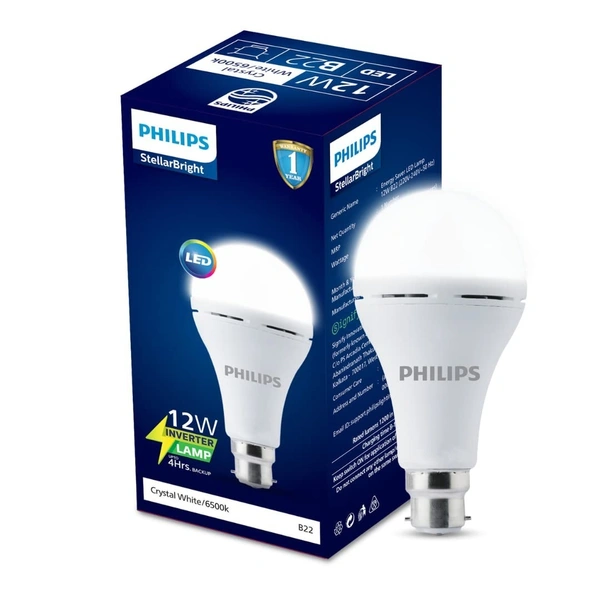 Philips 12W Emergency Bulb Rechargeable Emergency Bulb for Power Cust Backup 4 hrs, Cool Day Light Pack of 1
