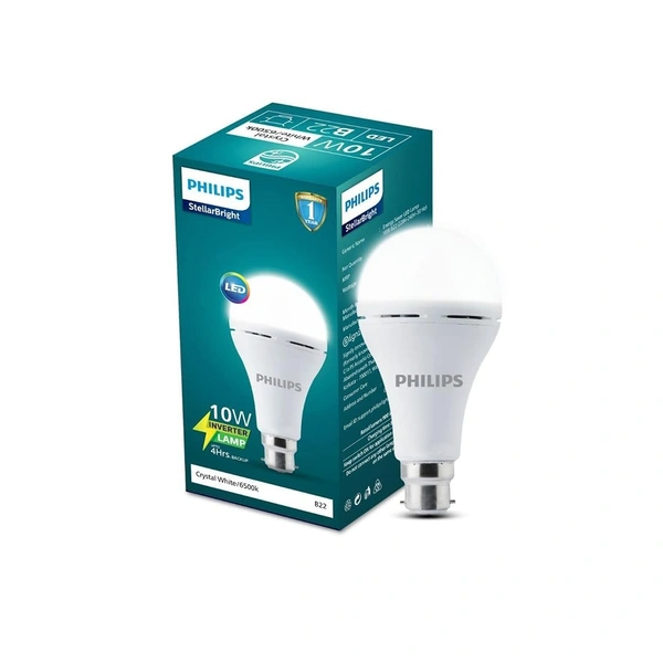 Philips 10W Emergency LED Bulb B22 Inverter LED Bulb for Power Cuts Crystal white Pack of 1