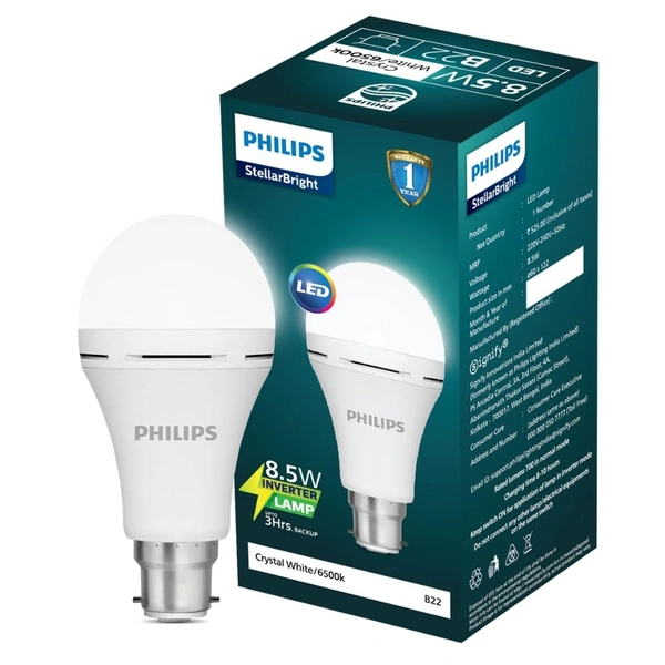 Philips Stellar Bright Rechargeable Emergency Inverter LED Bulb B22 8.5W Pack of 1