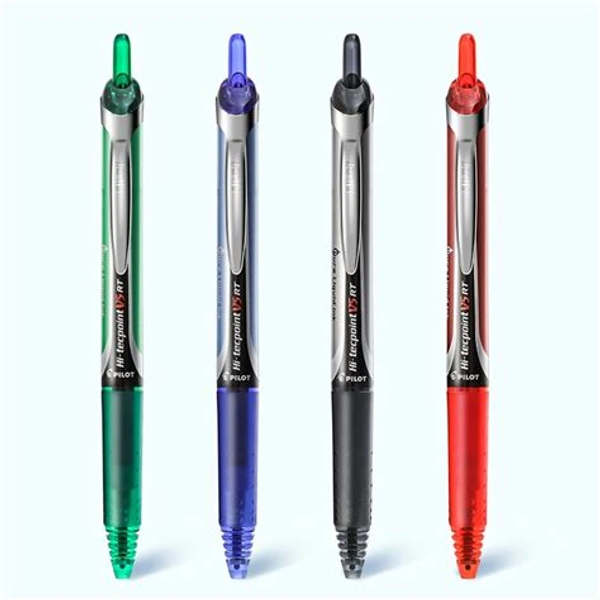 Pilot Hi Techpoint V7 RT Roller Ball Pen Blue, Black, Red, Green Pack of 4 - 
