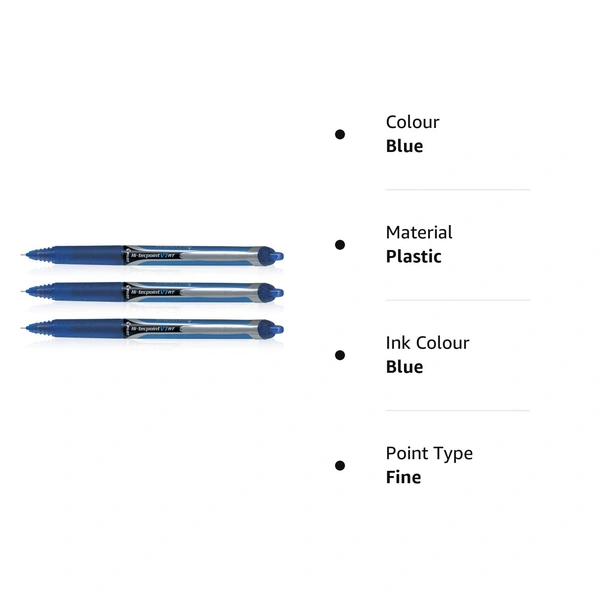 Pilot Hi Techpoint V7 RT Roller Ball Pen Blue, Black, Red, Green Pack of 4 - 