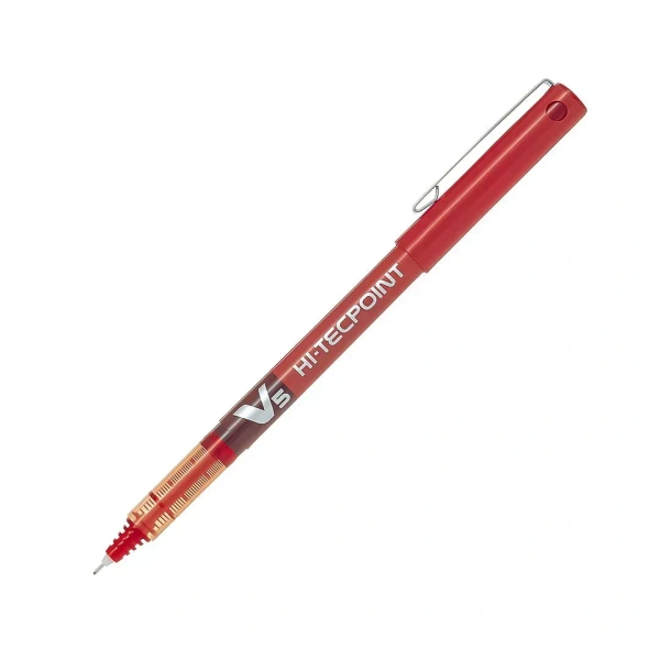 Pilot V5 Hi Tecpoint Liquid ink Roller Ball Pen - 1 Piece, Red