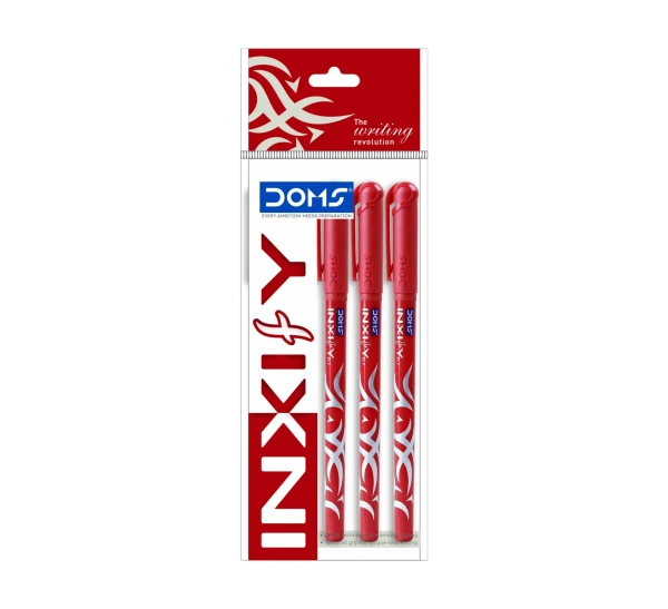 Doms Inxift Ball Pen - 5 Pieces, Red