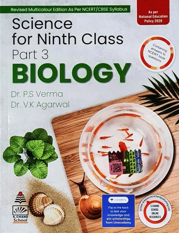 S Chand Science For Ninth Class Part 3 Biology By - P.S Verma  V.K Agarwal CBSE Examination 2023 - 24