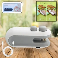 2IN1 PLASTIC SEALING MACHINE Mini Bag Sealer, 2 in 1 Seal & Cutter Heat Sealers, TYPE-C USB Charging Portable Bag Reseller, Handle Food Sealer, Sealing Machine for Food Storage Plastic Bags Snacks Keep Food Fresh (1762)-S2466