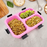 3COM LUNCH BOX Plastic 3 Compartment Insulated Lunch Box, Lunch Box (1 Pc) (1581)