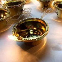 GOLDEN , Golden Diya LED Light Series – Decorative Diya String Lights for Diwali, Pooja, Festive & Home DecorationDIYA SERIES (63)