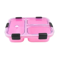 3COM LUNCH BOX Plastic 3 Compartment Insulated Lunch Box, Lunch Box (1 Pc) (1581)