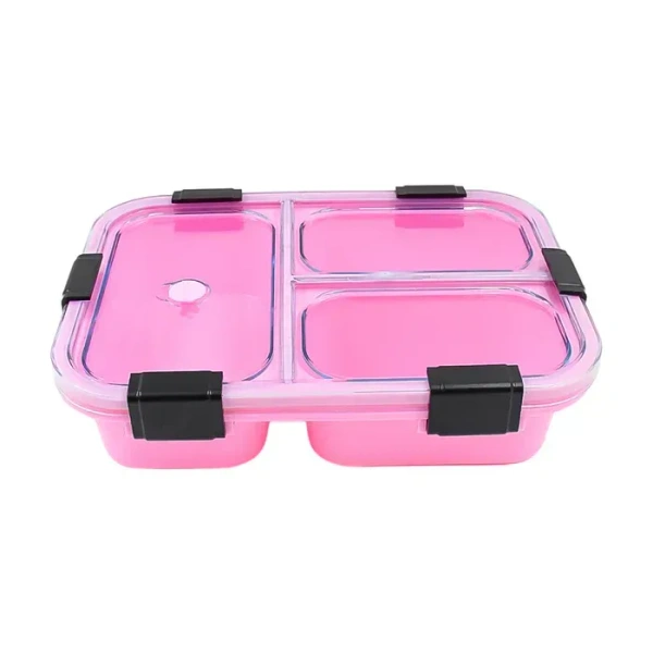 3COM LUNCH BOX Plastic 3 Compartment Insulated Lunch Box, Lunch Box (1 Pc) (1581)