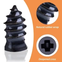 10PCS TYRE REPAIR SCREW Tire Repair Rubber Nail Car Tire Repair Nails Tire Repair Rubber Screws, Black (10 Pcs Set) (1948) - Black, Pack of 10