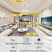 TILE TAP GOLDEN, 50 Meters Golden Tape, Home Floor Wallpaper Waterproof Tiles, Tile Gap Tiles Stickers for Floor - 1 CM Wide, Gold(2407)