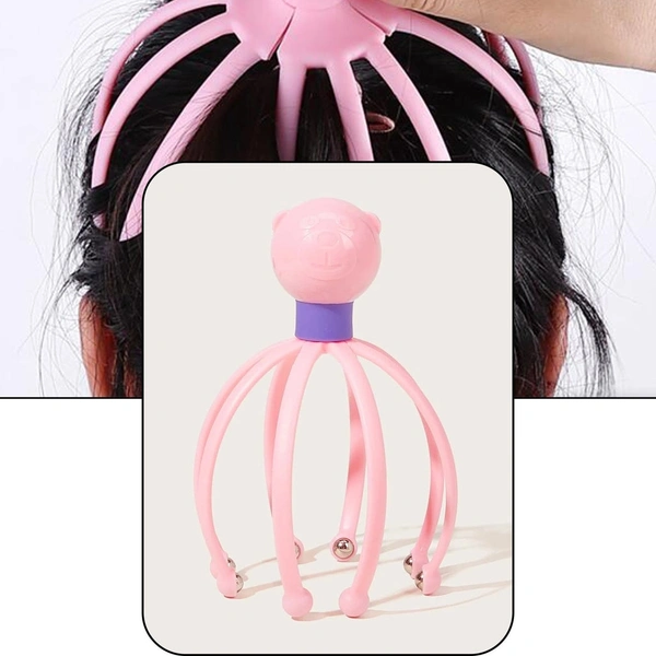 OCTOPUS HEAD MASSAGER, Octopus Shape Manual Head Scalp Massager | 8-Prong Roller Ball Claw for Headache Relief, Stress Reduction & Hair Stimulation(137)