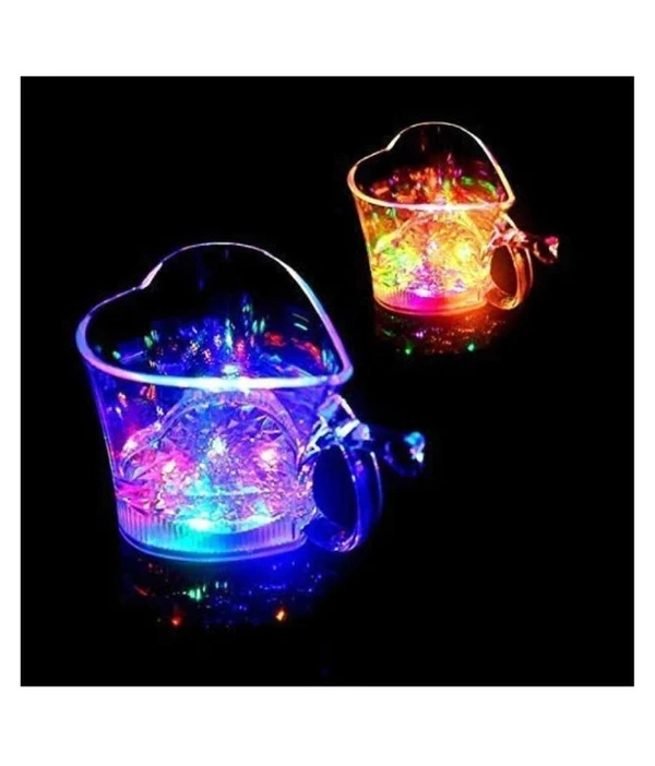 HEART LED COLOUR CUP, Heart LED Color Cup – Glow-in-the-Dark Romantic Drinkware (1228)