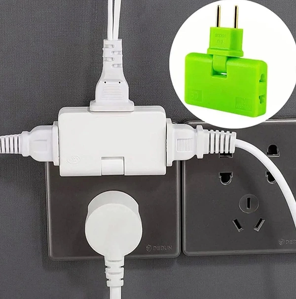 ADJUS. SOCKET CONVETER - "3 in 1 Adaptor 180 Degree Rotation Wall Plug Adjustable for Mobile Phone Charging Converter Socket Extension Plug" (2006)