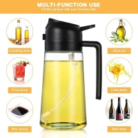 MULTI OIL DISPENSER BOTTLE, 2-in-1 Glass Oil Dispenser Bottle with Pour & Spray Function – Leak-Proof Kitchen Oil Sprayer & Pourer for Cooking (500 ml Approx)(2826)