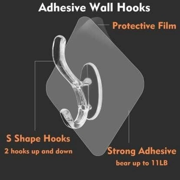 3IN1 TRANSPERT HOOK,  3-in-1 Transparent Hook – Versatile, Strong, and Reusable (2160)