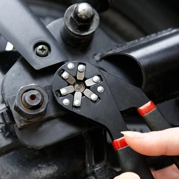 MAGIC WRENCH 6 INCH  6inch Adjustable Universal Hexagon Wrench with Non-Slip Handle Torque Magic Spanner Can Hold the Outer Hexagon High-Carbon Steel Multi-Function Hex Wrench Hand Tool (1944)