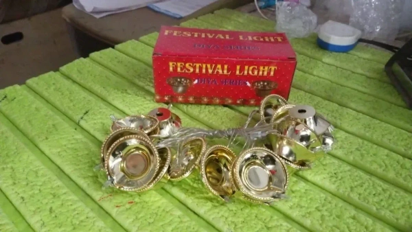 GOLDEN , Golden Diya LED Light Series – Decorative Diya String Lights for Diwali, Pooja, Festive & Home DecorationDIYA SERIES (63)