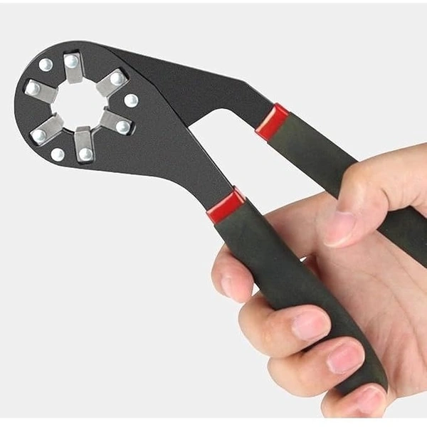 MAGIC WRENCH 6 INCH  6inch Adjustable Universal Hexagon Wrench with Non-Slip Handle Torque Magic Spanner Can Hold the Outer Hexagon High-Carbon Steel Multi-Function Hex Wrench Hand Tool (1944)