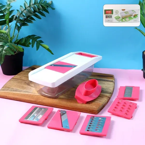 6IN1 VEG. SLICER, 6-in-1 Vegetable Slicer, Grater & Chopper Set