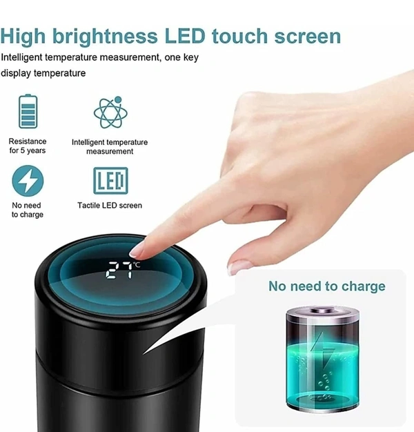 TEMPERATURE WATER BOTTLE, Temperature Display Water Bottle – Smart & Insulated Flask (635)