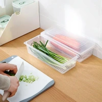 3PCS FRIDGE CONTAINER 1500ML Food Storage Container With Removable Drain Plate And Lid, 1500 Ml (1599) - Pack of 3