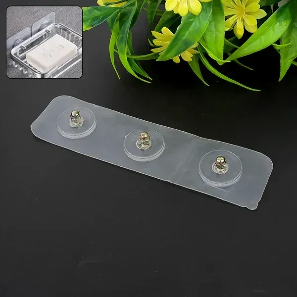 3IN1 NAIL STICKER,Adhesive Wall Hooks – Heavy Duty Transparent Hook with Screw Sticker (3 Hook, 1 Pc) | Non-Trace, Reusable & Strong Grip(2420)