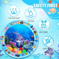 BABY WATER PLAY MAT ROUND, Baby Inflatable Tummy Time Water Play Mat | Leakproof Infant Activity Toy for Indoor & Outdoor Fun(2550)