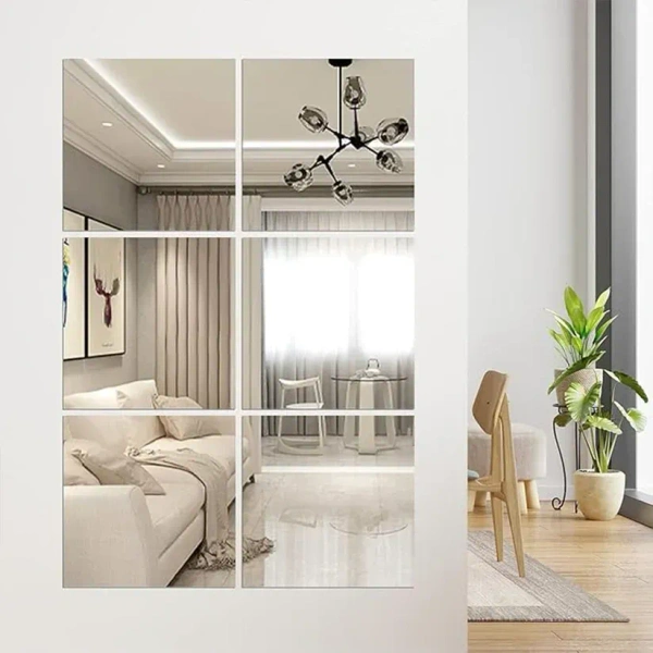 ACRYLIC MIRROR 30*30 CM,  Shatterproof Lightweight Plastic Mirror for Home Wall Décor, DIY Crafts, Gym Glass, Bathroom, Living Room, Office, and Event Decoration  (2197)