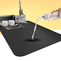 DISH DRYING MAT 40*60CM, Large Dish Drying Mat 60x40 cm for Kitchen | Water Absorbent & Quick Dry Non-Slip Kitchen Counter Mat for Dishes, Utensils & Glassware(2433)
