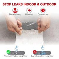 WATERPROOF TAP 4 INCH, Leakage Repair Waterproof Tape For Pipe Roof Water Solution Aluminium Foil Adhesive Sealing butyl rubber tape, Sealing Tape for Leakage (Foil tap 5M*4IN)    (2247)