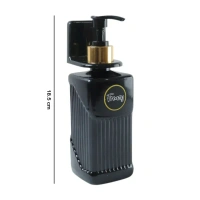 HANDWASH DISPENSER, Frenzy Liquid Handwash Dispenser Bottle | Wall-Mounted Soap & Sanitizer Pump | Modern Black & Gold Bathroom & Kitchen Dispenser(2988)