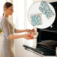 OVEN HOLDER GLOVES, Professional Cotton Oven Mitt Gloves – Heat Resistant Cooking & Baking Gloves for Kitchen, Microwave & BBQ(2852)