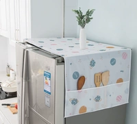 FRIDGE COVER PLASTIC, Waterproof Refrigerator Dust Cover 6ft x 2ft – Oilproof & Dustproof Fridge Top Cover with Storage Hanging Pockets for Single Door Refrigerator & Washing Machine(2408)